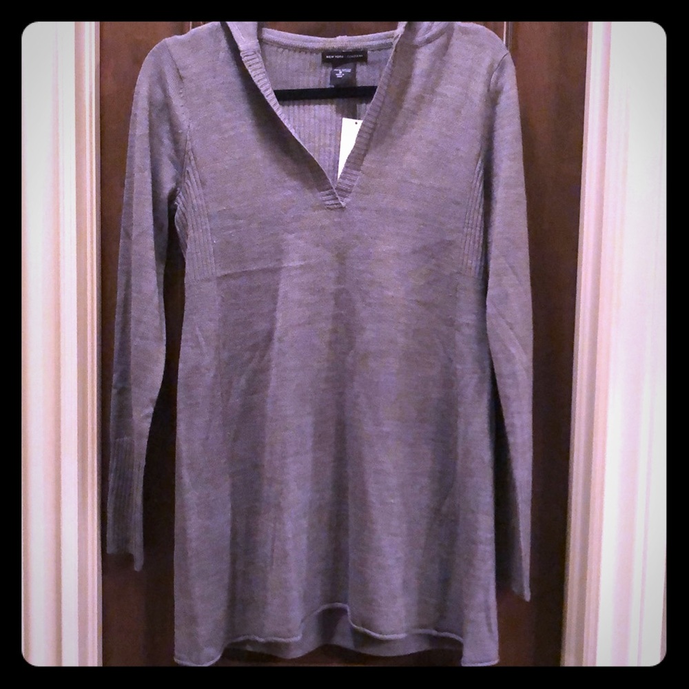 Hooded tunic sweater